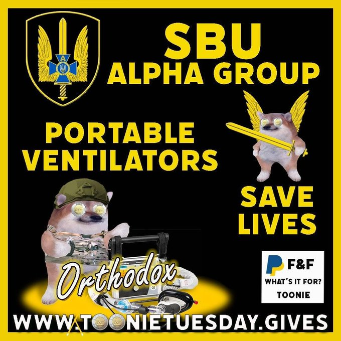 C'est l'Orthodox Toonie Tuesday!

Déjà 4000$ collectés hier grâce à vous, merci.
Avec "Chaque respiration compte" vous pouvez aider à fournir des respirateurs mobiles pour les médic du SBU Alpha.

2$/£/€ suffisent à aider! Et il reste dix heures pour participer!
Merci à tous!