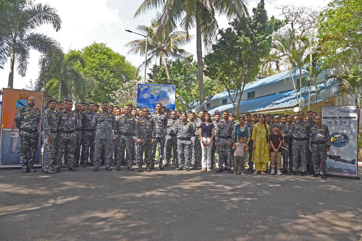 IN_HQTNP's tweet photo. #WorldMeteorologicalDay2026 was celebrated at #INAS313 aligning with the theme *Observing Today, Protecting tomorrow.* Ships company and family enthusiastically participated in various activities viz., Essay writing, painting competitions and Met workshop followed by Culmination ceremony including informative lecture and felicitation of prize winners.