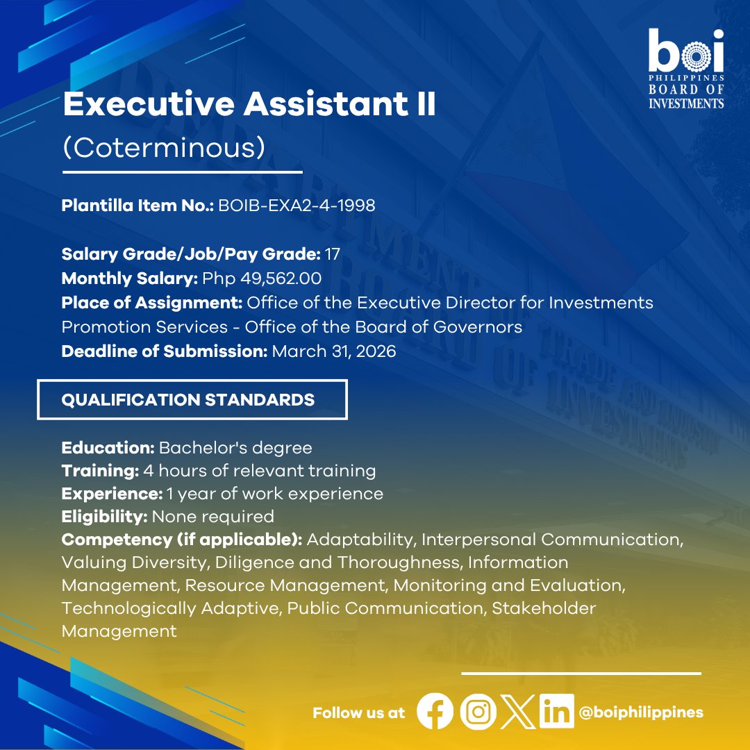 Board of Investments tweet media