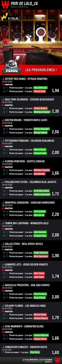 APMBetting's tweet photo. On valide la confiance
Terry + Bouchard décisif 
🎯2.21✅

Pas loin du ticket à 169 (10/13)

#TeamParieur #NHL https://t.co/Ea40bwmE4f