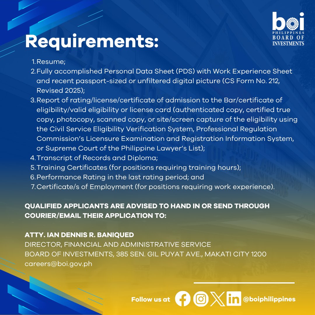 Board of Investments tweet media