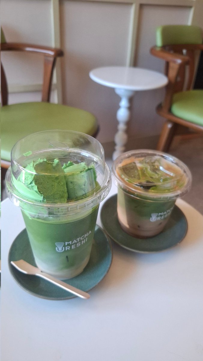 DavaoJp's tweet photo. MATCHA URESHI
外は夏の暑さ。ランダース行ったついでに抹茶カフェ。 https://t.co/8kxR3EFp1V