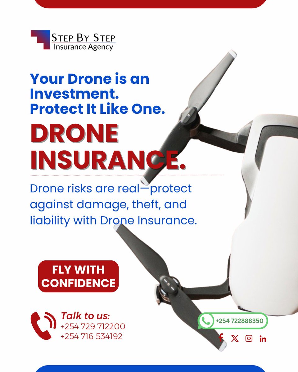 StepByStepIA's tweet image. Operating a drone opens up endless opportunities—from aerial photography to mapping, agriculture, and surveillance. ✈️

Don’t wait for a loss to happen. Stay protected every time you take off.

#StepByStepInsurance #DroneInsurance #AerialSolutions #TechInsurance