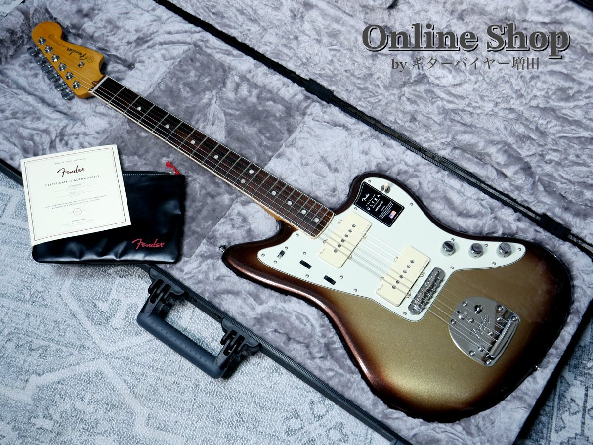 keimsd's tweet image. 2023 #Fender American Ultra Jazzmaster Mocha Burst / Rosewood
guitarbuyermasuda.com/products/used-…

フェンダーUSAのモダン・ラインナップ"アメリカン・ウルトラ"ジャズマスターが新着！！！

やはりロゴが光ると音もキラキラです