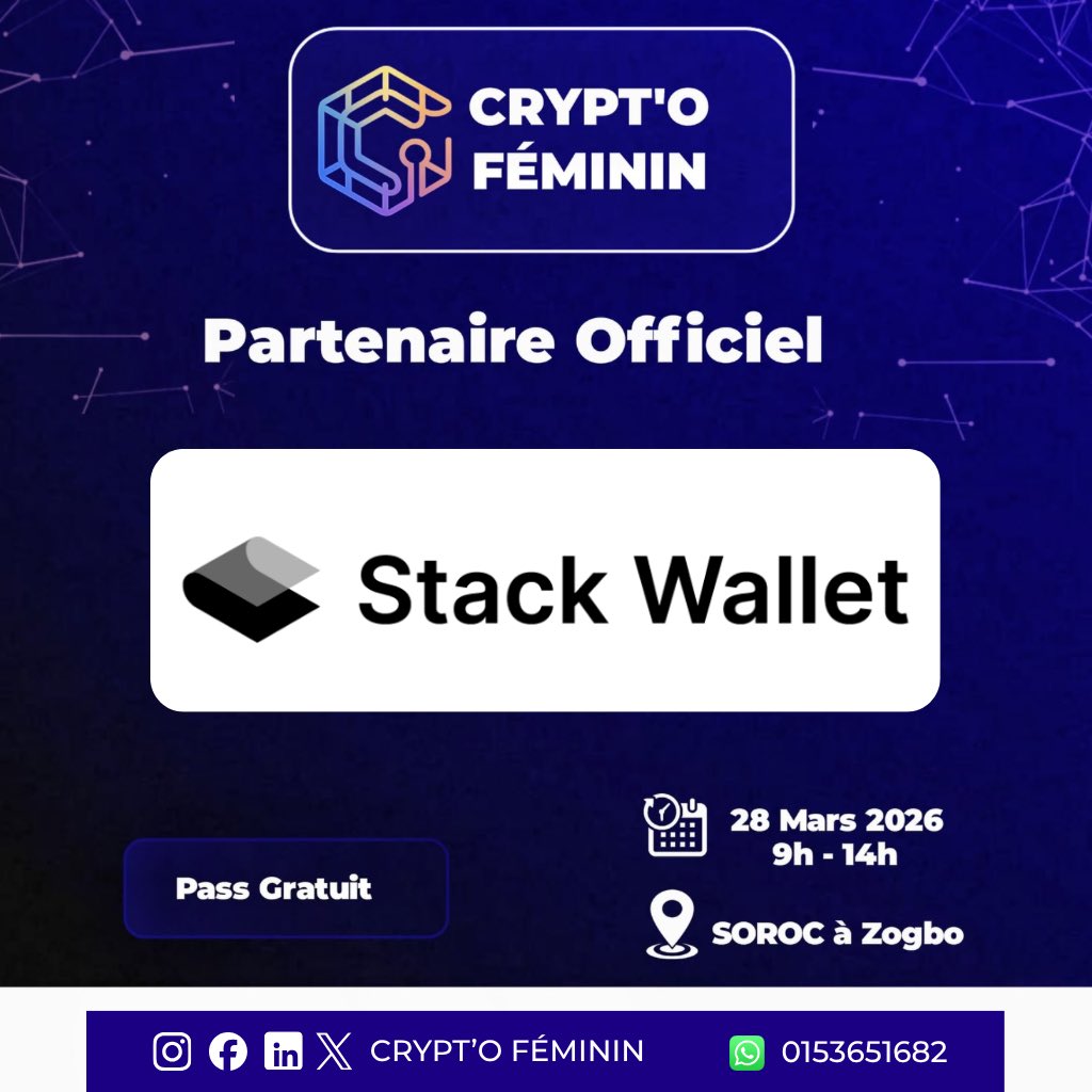 women_on_web3's tweet photo. 𝐍𝐨𝐮𝐯𝐞𝐚𝐮 𝐩𝐚𝐫𝐭𝐞𝐧𝐚𝐢𝐫𝐞 𝐝𝐚𝐧𝐬 𝐥𝐚 𝐩𝐥𝐚𝐜𝐞 🎉

@stack_wallet nous rejoint l’aventure car  dans le Web3, contrôler ses actifs, sécuriser ses fonds et comprendre les outils ce n’est pas une option, c’est la base. 

Le 28 mars, vous aurez la chance de découvrir. https://t.co/ENNAtKE5Be