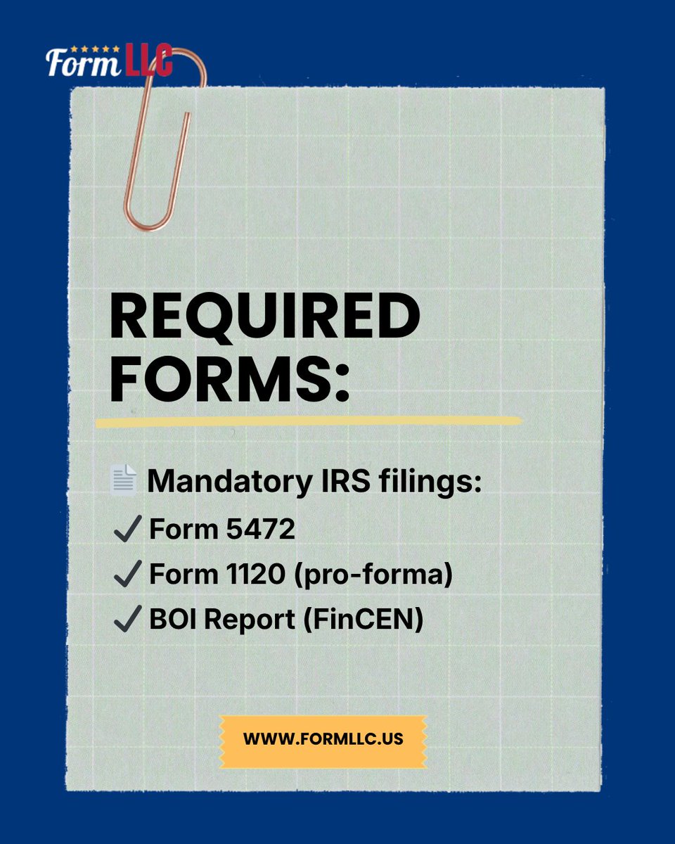formllcus's tweet photo. 🚨 US LLC Tax Filing Guide for Non-Residents.
#entrepreneur #startup #businessowner #TaxSeason #IRSCompliance https://t.co/K6XOu73RvY