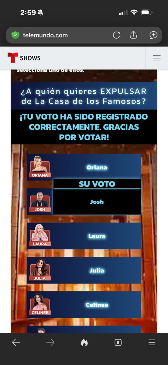 liz0820marina's tweet photo. #LCDLF6 a dormir 3 am votando x Josh  no dividan vamos tenemos Que salvar a Oriana 🌎💚🙏 #TeamTierra buenas noches https://t.co/BIHOhbBiVL