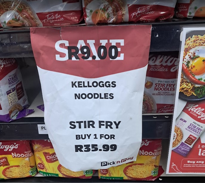 Danzillus's tweet photo. @PicknPay Its been 2 weeks that I have switched to Kelloggs noodles as I thought it was on sale. Today when I return from my trip to PnP Observatory I have a look at my digital slip. And to my surprised I have been paying more than advertised. Is this how you rob people? https://t.co/lwUEDidLc3