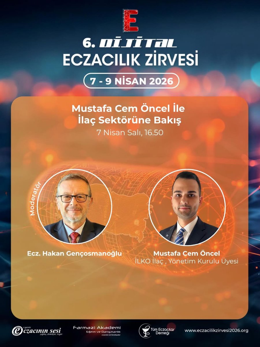 eczacinin_sesi's tweet photo. ✨ DİJİTAL ECZACILIK ZİRVESİ -2026 Davetlisiniz:   
7-9 nisan 2026 tarihlerinde gerçekleşecek.    

ŞİMDİ KAYIT İÇİN TIKLAYINIZ:   https://t.co/F8QNX7EPG8   

_
#eczacılıkzirvesi #dijitaleczacılıkzirvesi2026 #eczacılarbuluşuyor https://t.co/a6XnM4wzOS