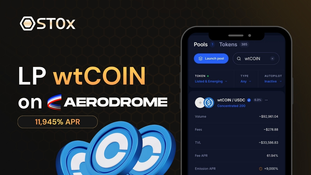 11,945% APR on wtCOIN/USDC

wtCOIN/USDC pool on Aerodrome continues to offer strong yields.

LP into Tier 1 assets, while still capturing crazy returns.

Access the pool 👇