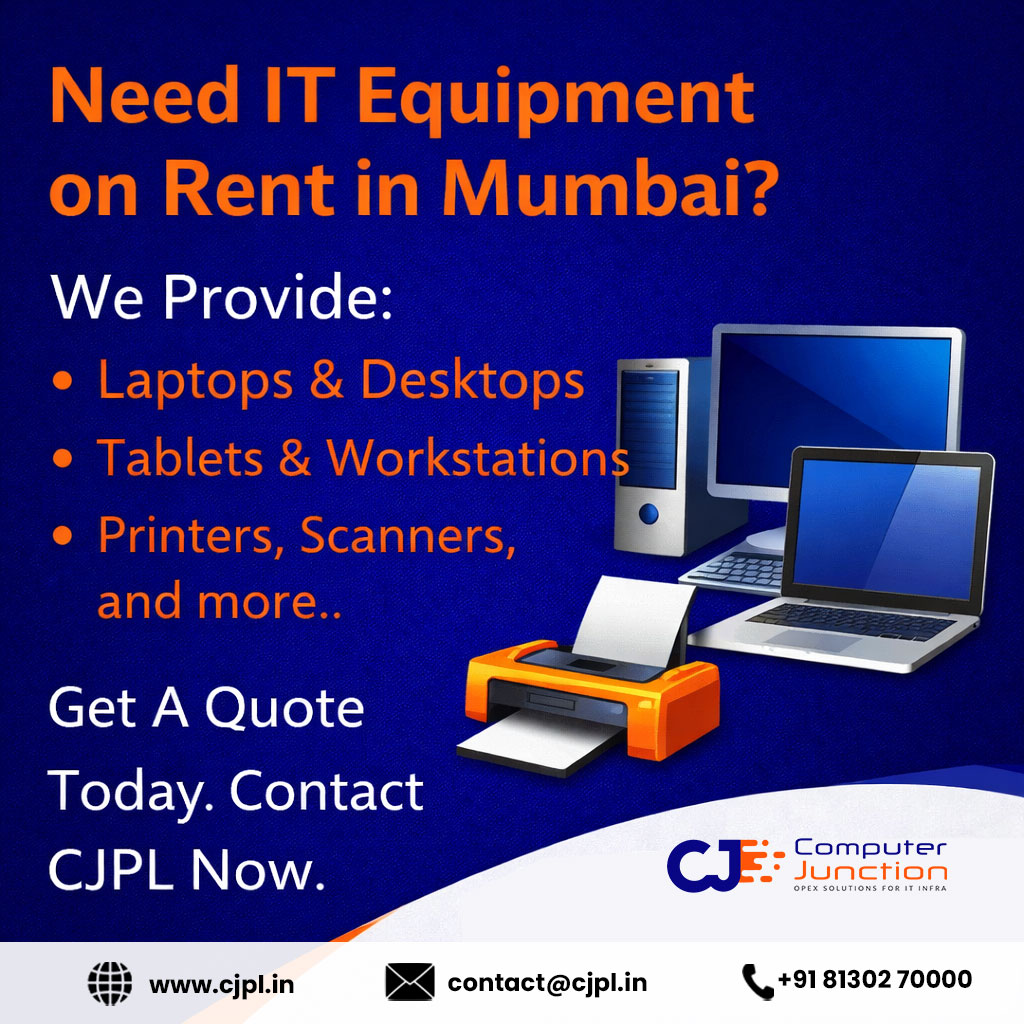 cjpl_in's tweet image. From laptops and desktops to tablets, workstations, printers, and scanners, we’ve got your business covered.

Get a quick quote from Computer Junction (CJPL) today.
Visit: cjpl.in 

#ComputerJunction #CJPL #ITRentalMumbai