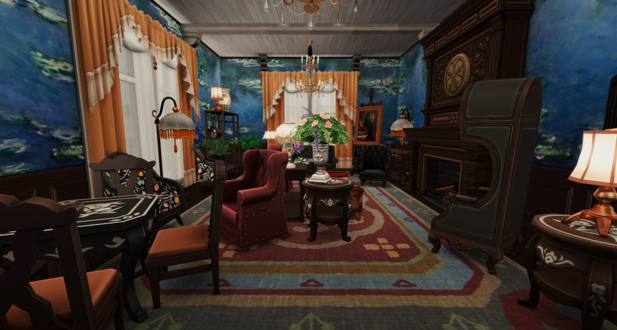Koonamsims's tweet photo. I tried to make the room similar to Château Gabriel's living....?room in France.

#TheSims4 #ShowUsYourBuilds https://t.co/gz7hxAARNf