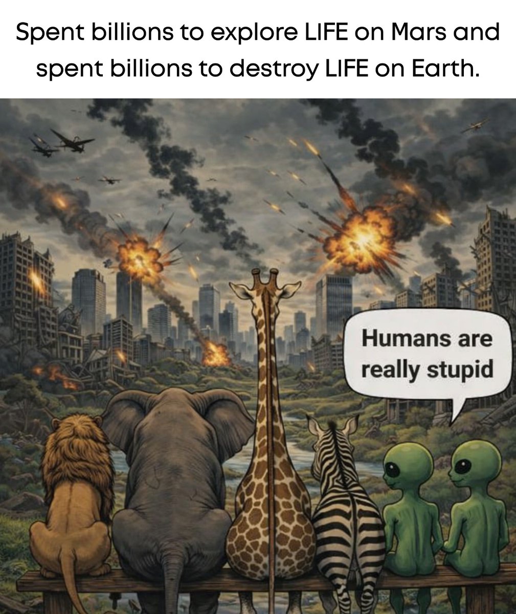 MrGajal's tweet image. 🌍🚀 The Irony of Humanity

We spend billions searching for life on Mars…
while spending billions destroying life on Earth.

Maybe the real mission isn’t out there —
it’s saving what we already have. 🌱

#SaveEarth #ClimateAction #ThinkAboutIt #Iran