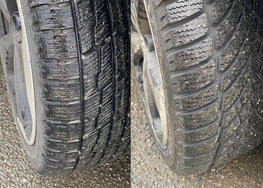 DebetSjef's tweet image. Det er dyrt å ha bil!
Måtte ha nye vinterdekk.
De gamle nærmet seg "slicks"😆
Kr 10.700,- 💸 for Goodyear 225/40/18 montert.
"Kampanje" hos Bodahl Johansen.
Kan lønne seg å kjøpe vinterdekk nå på våren.
#Bil #Risikostyring