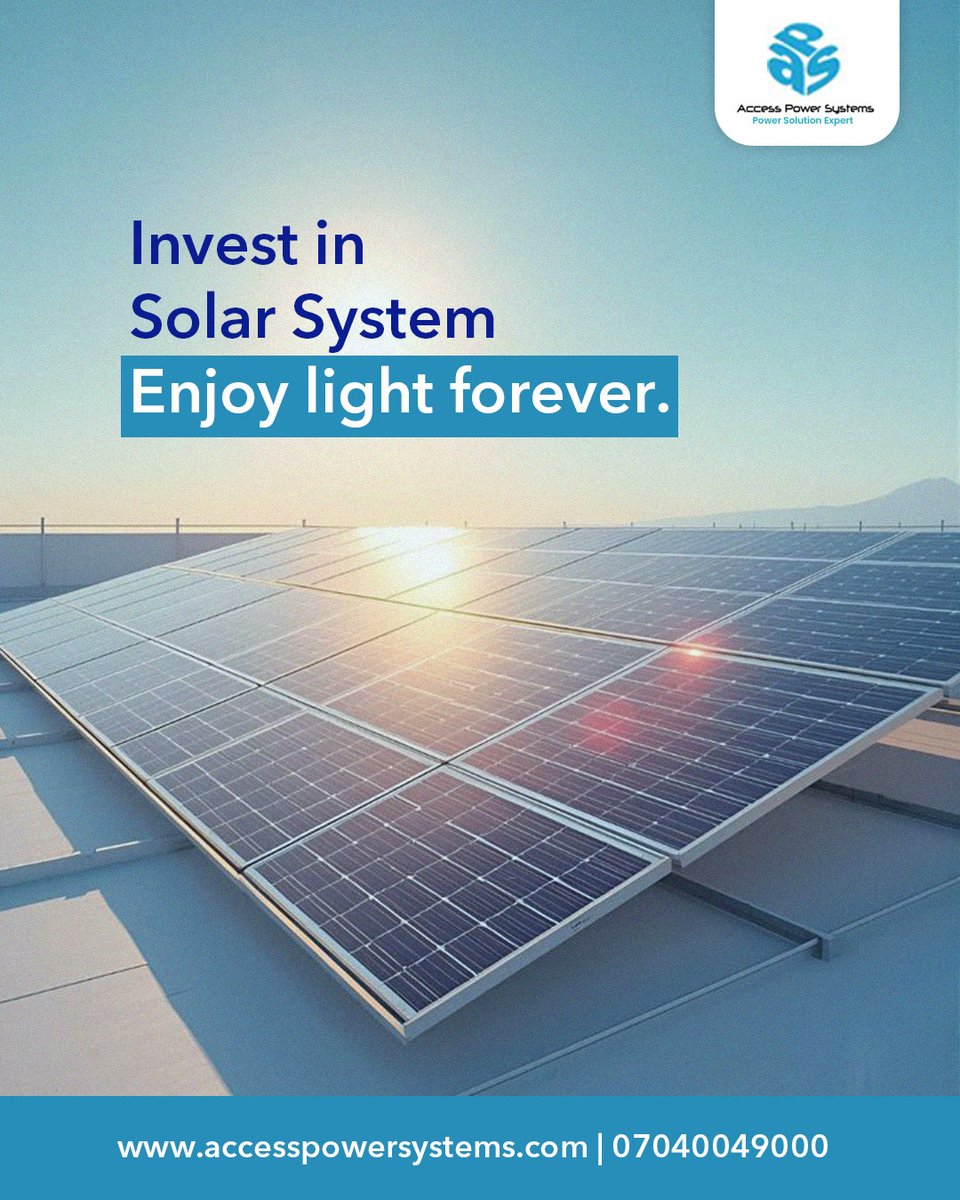 accesspower_sys's tweet image. Investing in solar is investing in long term stability. At Access Power Systems, we provide complete solar solutions, installation, &amp;amp; inverter systems designed to keep your home or business running efficiently.

Reach out today and let's set you up.

#AccessPowerSystems #solar