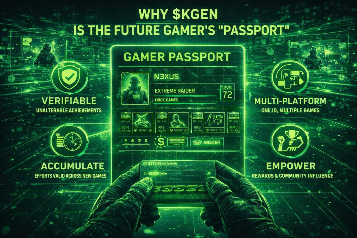 GalisonSha47937's tweet photo. @KGeN_CN @KGeN_IO 为什么KGeN是未来玩家的护照

在现实世界里，我们使用护照和身份信息证明自己的存在。KGeN提供的是数字游戏护照：

可验证：你的游戏身份和成就不可篡改
可积累：你的努力在任何新游戏中都有效
可赋能：身份带来实际奖励与社群影响力

换句话说，KGeN不仅仅是记录数据，它让玩家真正掌控自己的游戏价值 https://t.co/bjiTQbHrHY