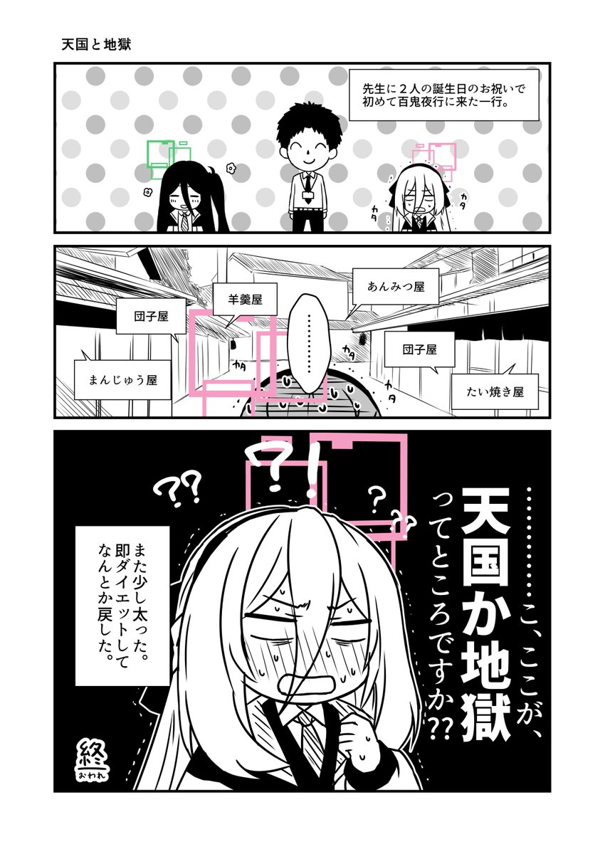 アリスとケイちゃん誕生日お祝いで百鬼夜行に放り込んだ。天童シスターズおめでとう! #ブルアカ 