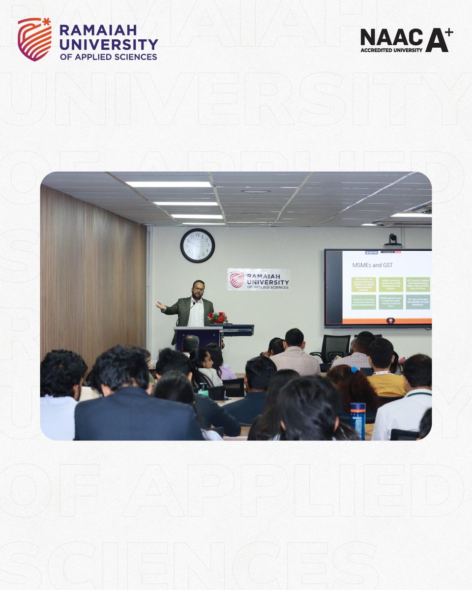 MSRUAS's tweet image. Ramaiah University of Applied Sciences, with Indian Council for Social Science Research, hosted a National Conference on GST 2.0, bringing together policy and academic leaders. 78 papers were shortlisted; proceedings will be published by ICSSR.

#RUAS #GSTReforms #GSTIndia