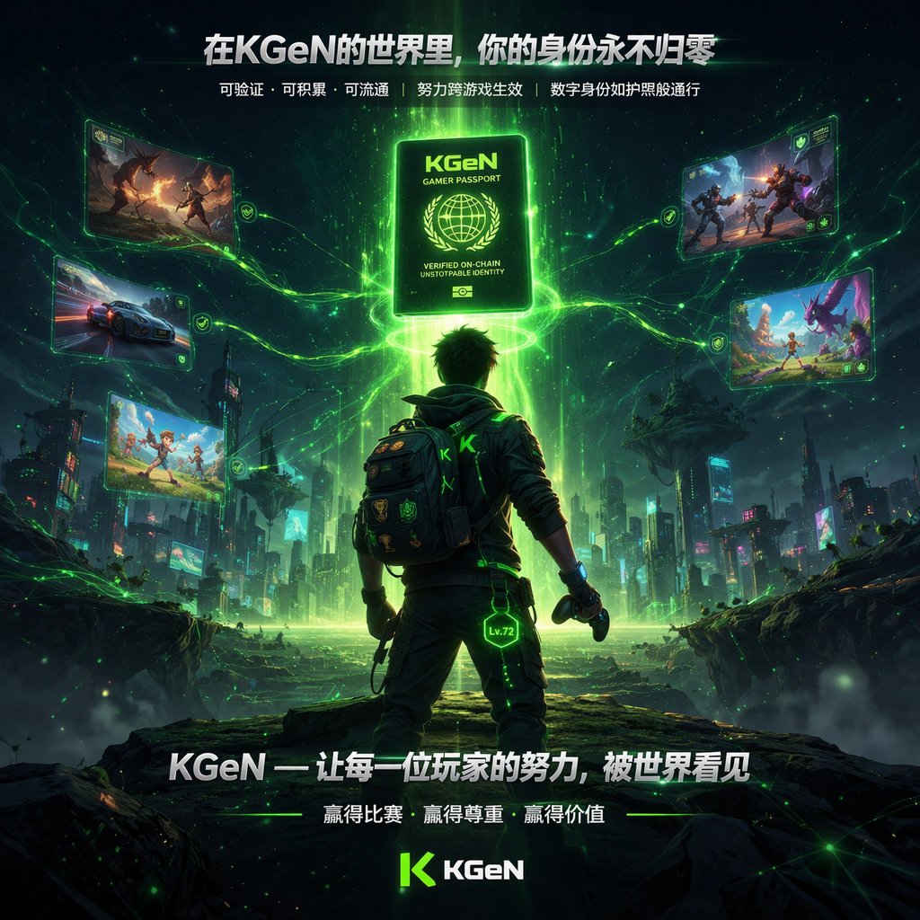 GalisonSha47937's tweet photo. @KGeN_CN @KGeN_IO 最后

在KGeN的世界里，玩家不再只是游戏中的“点数和等级”，而是一种可验证、可积累、可流通的数字身份。未来，当你换到另一款游戏，过去的努力仍然被尊重，你的身份如同护照一样通行无阻。

KGeN让玩家不仅在游戏里赢得胜利，也在数字世界里赢得尊重和价值。 https://t.co/ezUlV6eWL3