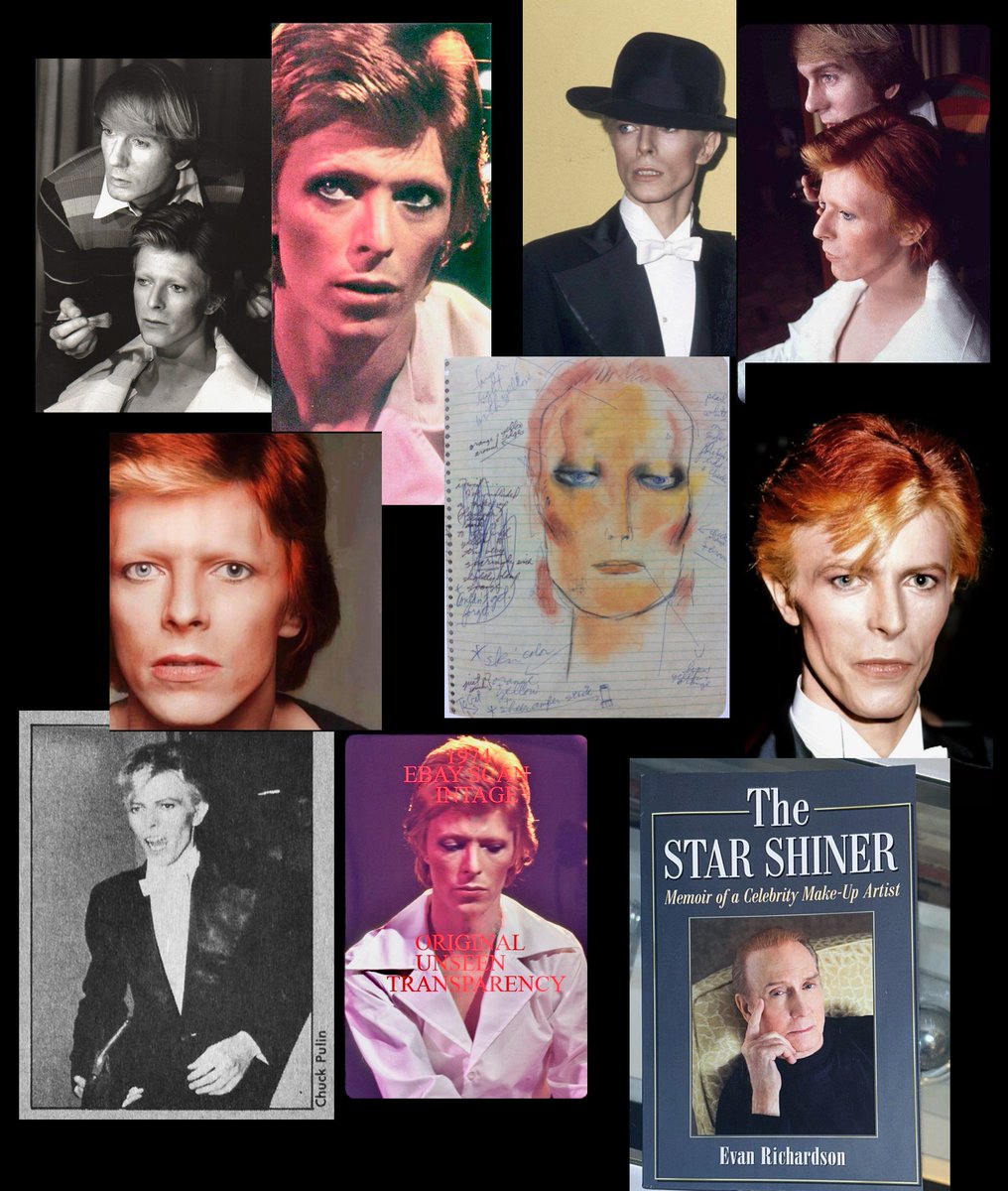 TradeMarkArt's tweet photo. Engrossed in the gossipy memoir of celebrity makeup artist Evan Richardson which amongst his tales of wild times on the NYC gay scene he recounts his times doing Bowie's makeup in New York during 1974 and 75. #davidbowie #bowiestyle #celebritymakeupartist #1970s https://t.co/GYs0AKwKGx