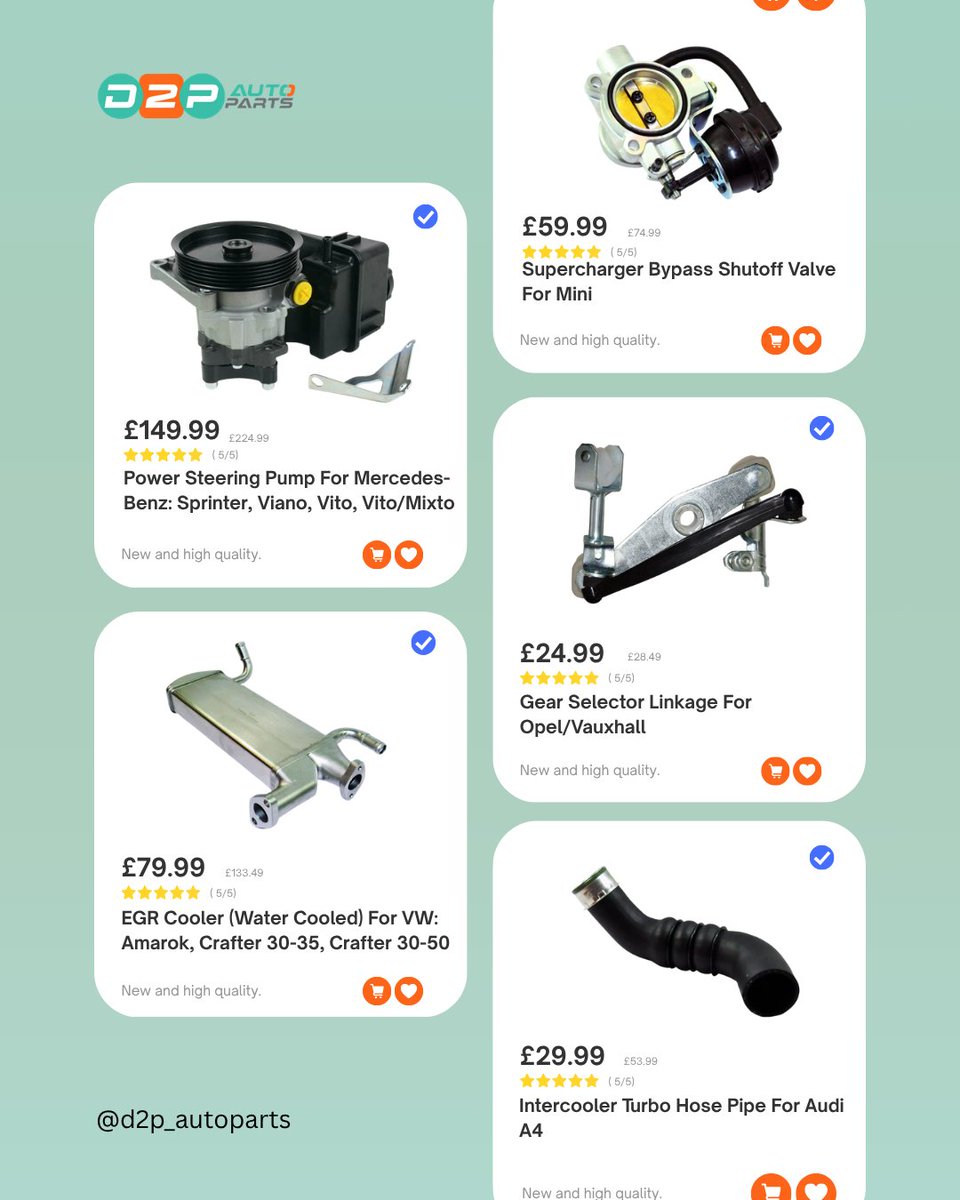 D2Pautoparts's tweet image. 🚗 Quality aftermarket parts for Mercedes, Mini, VW, Audi &amp;amp; Vauxhall.
Reliable fit, strong performance, and fast UK delivery.
📩 Send your registration number to confirm compatibility.
Stay road-ready with D2P Auto Parts.#CarPartsUK
#AutoParts
#UKDrivers
#CarRepair
#D2PAutoParts