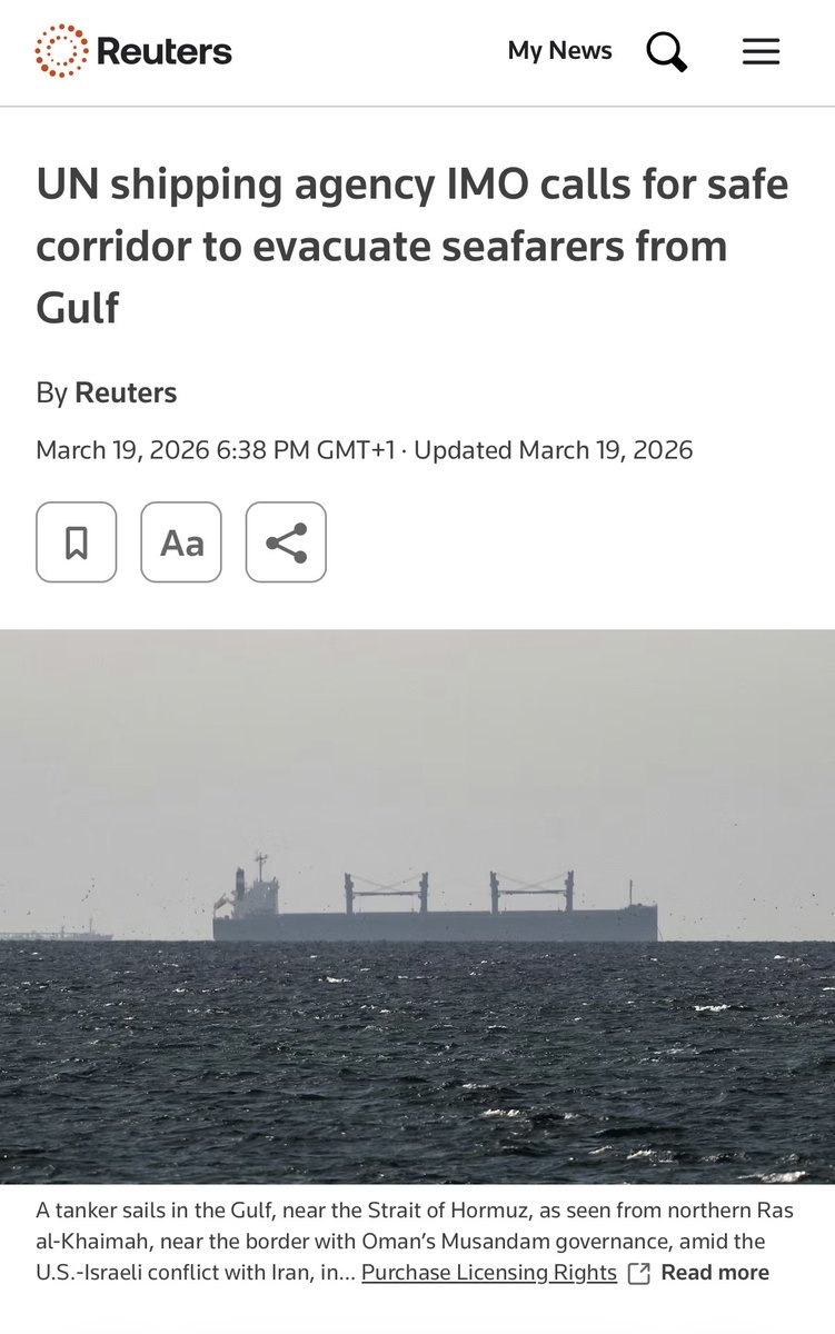 mirairobotic's tweet photo. Humans aren’t enough.

Not because they lack capability— but because maritime operations still rely too heavily on continuous human presence in environments that are dangerous, unstable, and difficult to sustain.

Last week, @Reuters reported that the IMO is seeking a safe corridor to evacuate around 20,000 seafarers stranded in the Gulf after repeated vessel incidents and confirmed deaths.

This is not just a humanitarian problem.
It is an operational one.

When an operating model relies on people remaining continuously exposed in degraded environments, it becomes fragile under pressure.

And the strain was already visible. Industry projections had pointed to a potential shortfall of nearly 90,000 trained officers by 2026.

This is where autonomy becomes necessary — not as hype, but as operating logic.

In harsh environments, resilience comes from systems that can sustain presence, maintain awareness, and keep working when human endurance becomes the limiting factor.

Autonomy is not the full story. Control is.

https://t.co/5Qa665TB4s

#Maritime #OceanTech #Autonomy