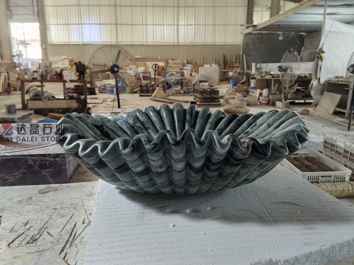 DaleiStone's tweet photo. Modern Raggio Verde Marble Wash Basin Bespoke Design Bathroom Decor

A unique, artisan-carved green marble vessel sink, featuring dramatic,  deep-fluted scalloped edges and a rich natural texture.

Welcome to inbox for price.

marbledl@daleistone.com

https://t.co/jZiVA7tEK3 https://t.co/oX1ER1NlFj