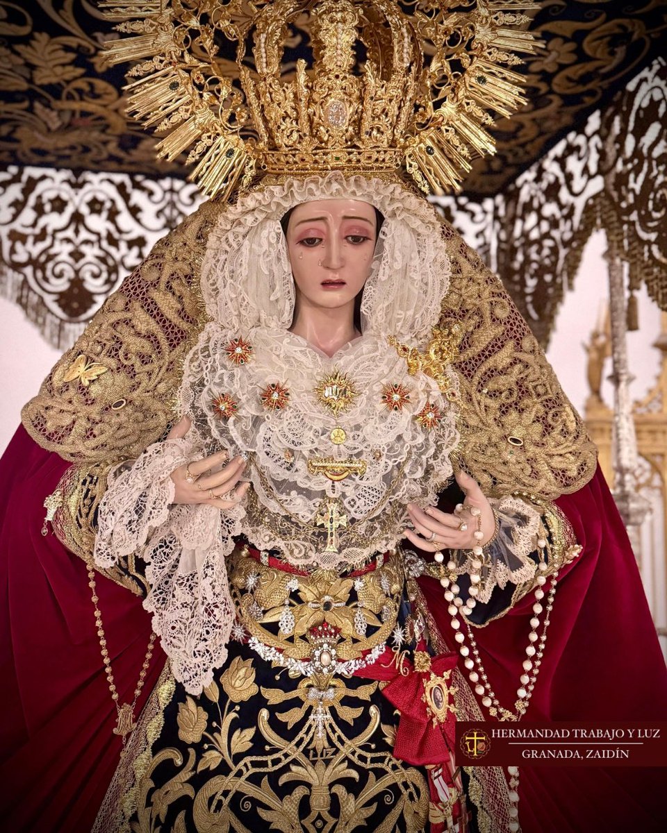 HdadTrabajoyLuz's tweet photo. #CuaresmaGr26 • ¡DIOS TE SALVE, ZAIDINERA…!

Amanece en nuestro barrio del Zaidín y Nuestra Señora de la Luz ya aguarda la llegada de un nuevo Lunes Santo.

Estrena encaje de Bruselas con aplicación y punto de aguja.

(1/3) https://t.co/qGlzLDenX0