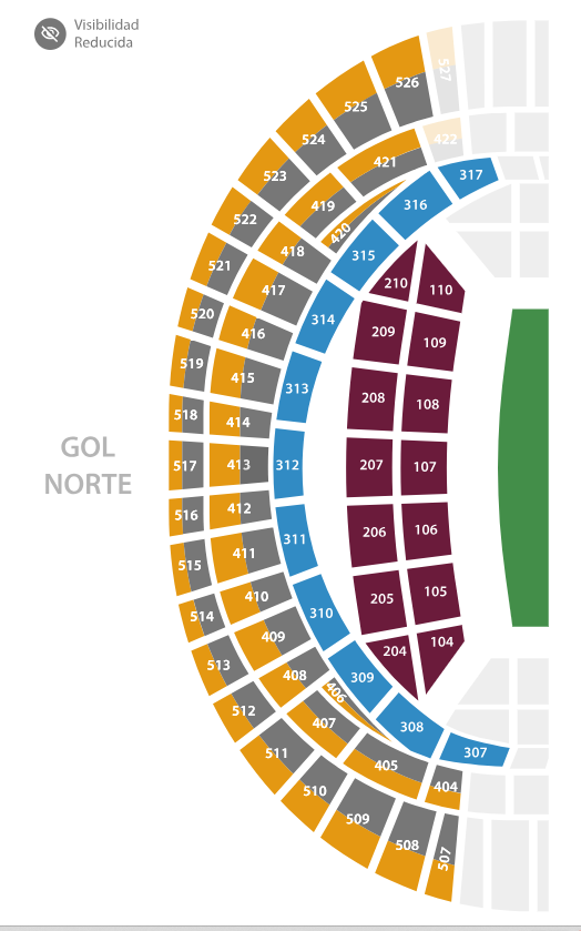 Información de Servicio de donde está la visión reducida... Ni puta idea a que se debe. Las primeras filas de los fondos altos... MI NO ENTENDER.  Iba a comprar en el 412, al 312 .. 35€ más. Chapuzas <a href="/rfef/">RFEF</a>
