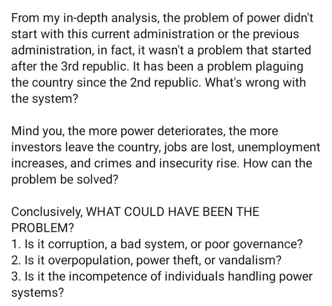 ComrRidwan's tweet photo. NIGERIA AND POWER PROBLEM 

Kindly read !! https://t.co/Lnth1osV3l