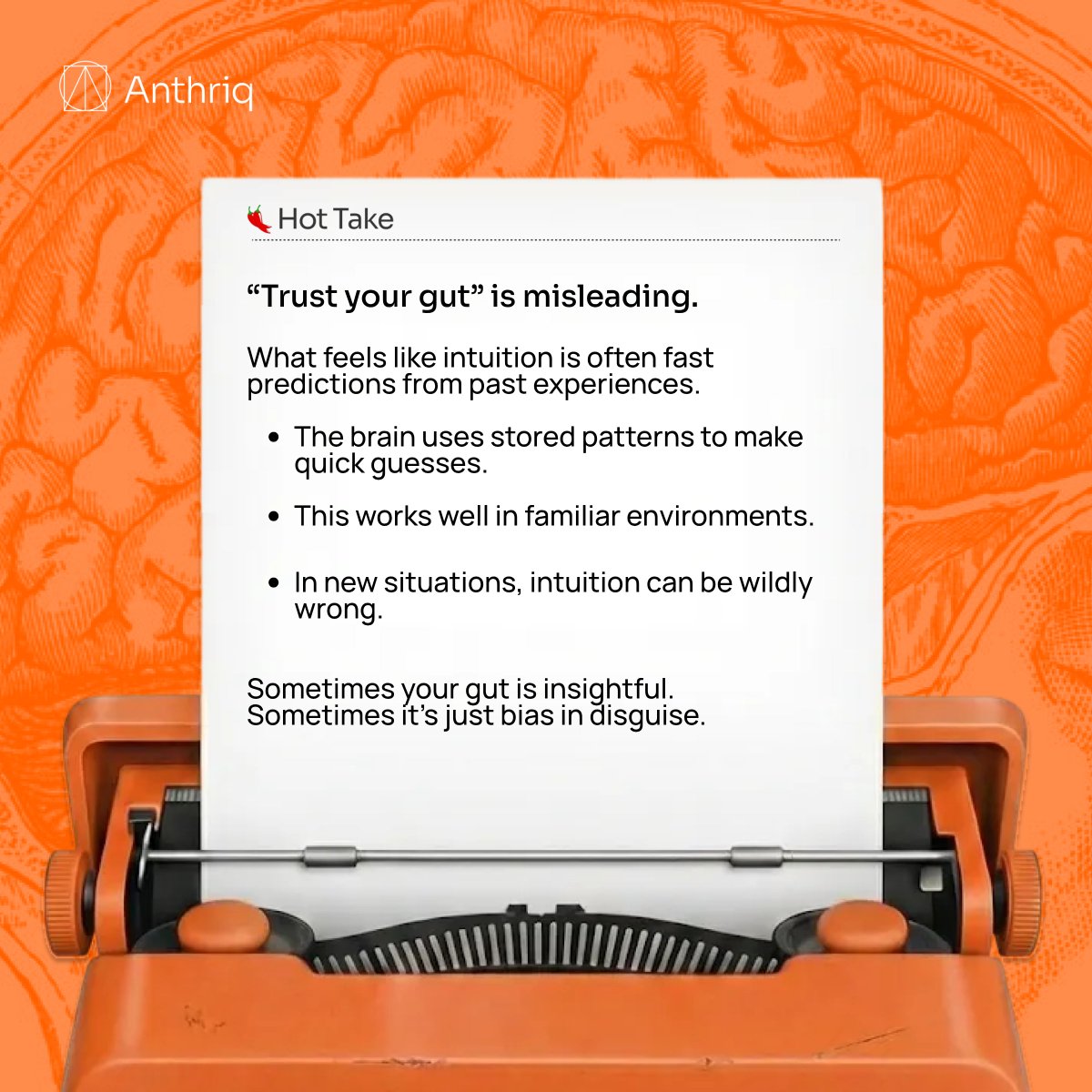 anthriq's tweet image. What "feels right" can easily be your worst decision.

#Neuroscience #CognitiveBias #DecisionMaking #MindsetShift #BehavioralScience #CriticalThinking #Anthriq