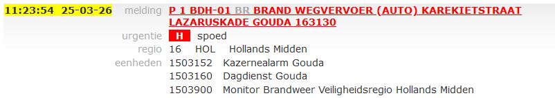 Autobrand in Gouda