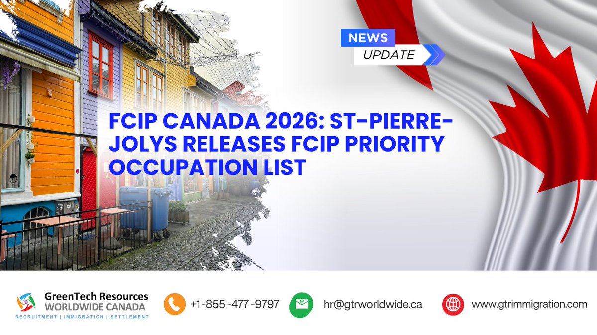 greentechcanada's tweet image. FCIP Canada 2026 Update

The St. Pierre-Jolys community under the Francophone Community Immigration Pilot (FCIP) has released its priority occupation list.

Read more 👇
zurl.co/u8Fw6

📞 +1-855-477-9797
🌐 zurl.co/XbqZb

#CanadaPR #FCIP #CanadaImmigration