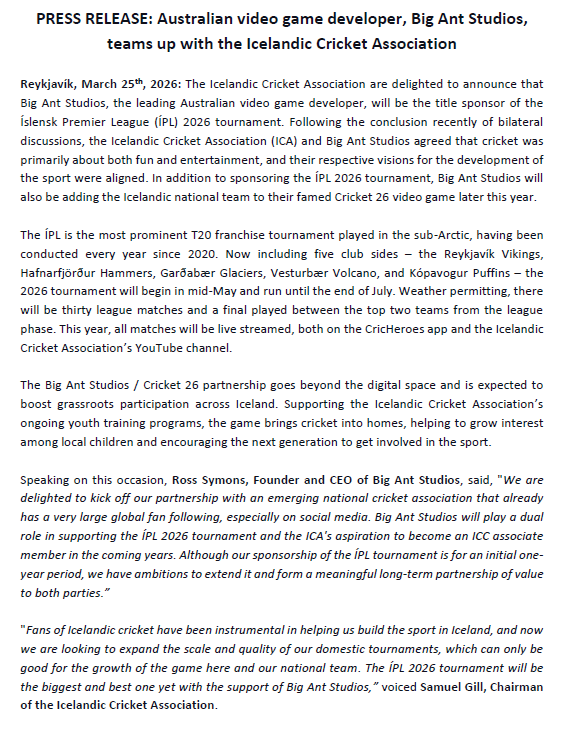 Iceland Cricket tweet media