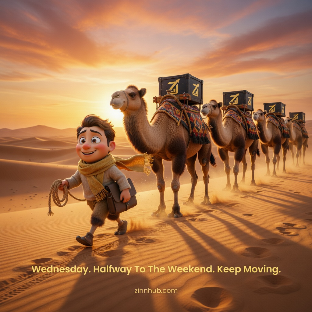 zinnhub's tweet image. Happy Hump Day, everyone! 
Keep Moving 🐫
#ZinnHub #HumpDay #Freelancers