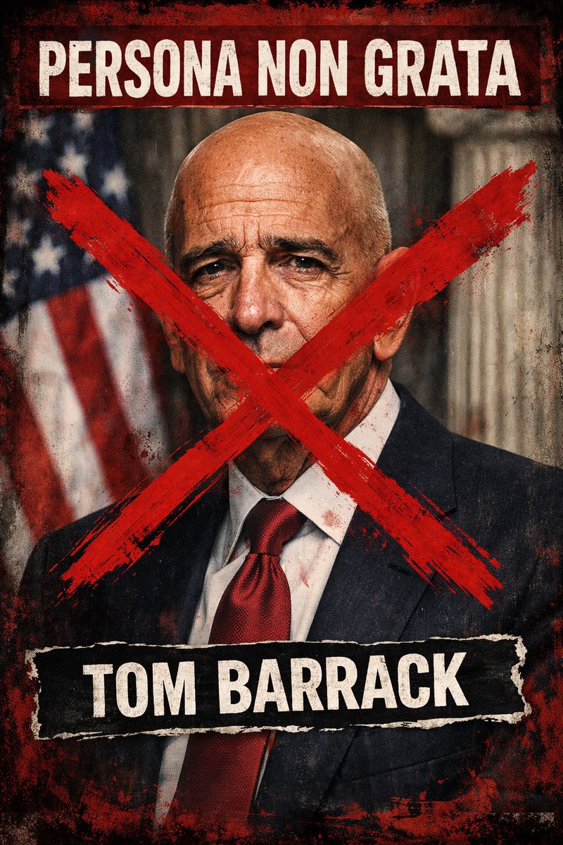 Türkiye Cumhuriyeti, Epstein Dosyası ile adı anılan, haddini sıklıkla aşan bu emlak yatırımcısını acilen “Persona non grata” “İstenmeyen kişi” ilan etmeli! 
#tombarrack #abd #israil #pkk
