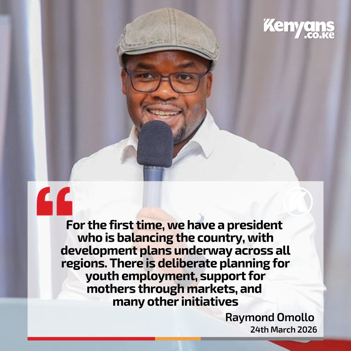 Kenyans's tweet photo. For the first time, we have a president who is balancing the country, with development plans across all regions - PS Raymond Omollo https://t.co/LZfLYsgSnh