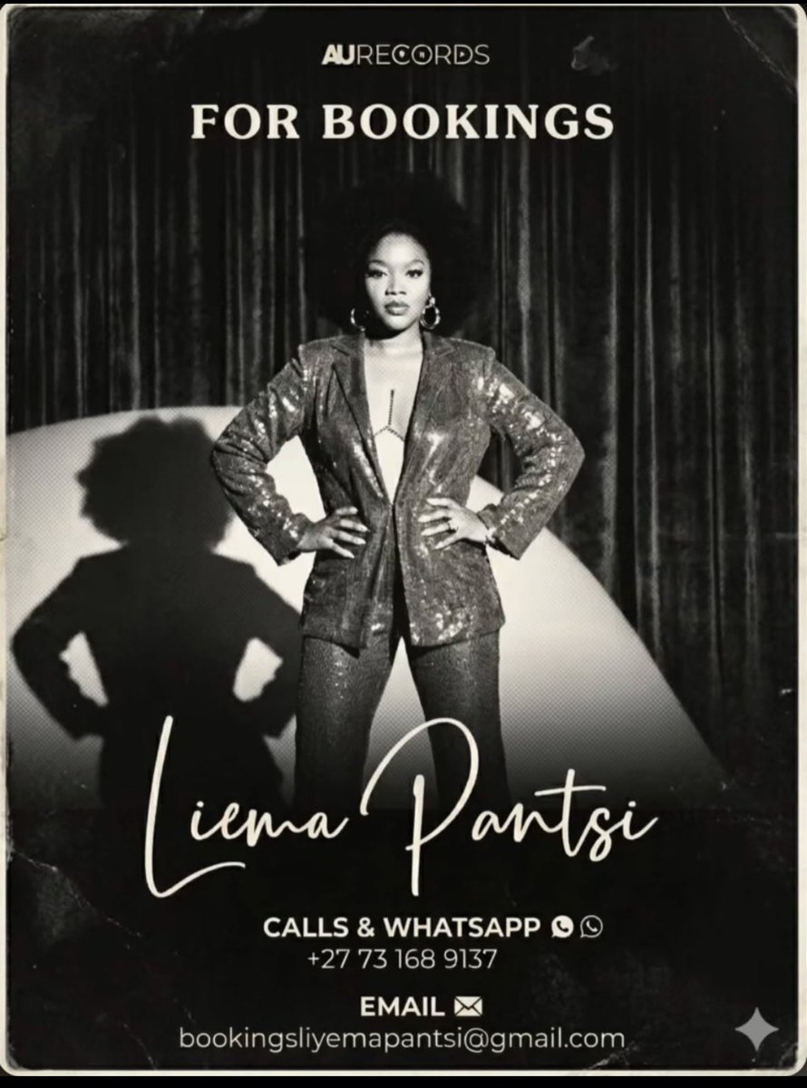 Liema the brand…for booking,kindly contact the number or send an email to the link below 🤝🥂🌸❤️

REBUILDING LIEMA PANTSI
LIEMA TO THE WORLD
#BellsNWhistlesEP
#LiemaPantsi