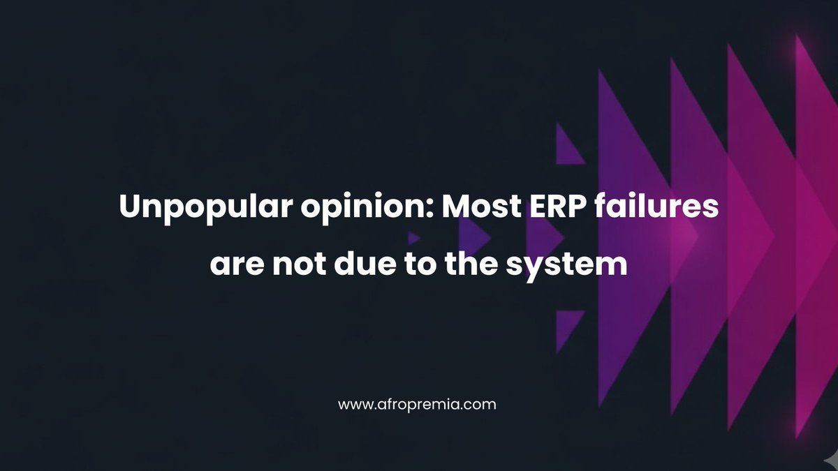 kmunyi's tweet photo. Unpopular opinion: Most ERP failures are not due to the system

They are a change management failure.

The software works. But no one trained the team properly. OR owned the process. OR measured adoption.

Technology is only 30% of the implementation. People are the other 70%. https://t.co/VSQ0yycoCg