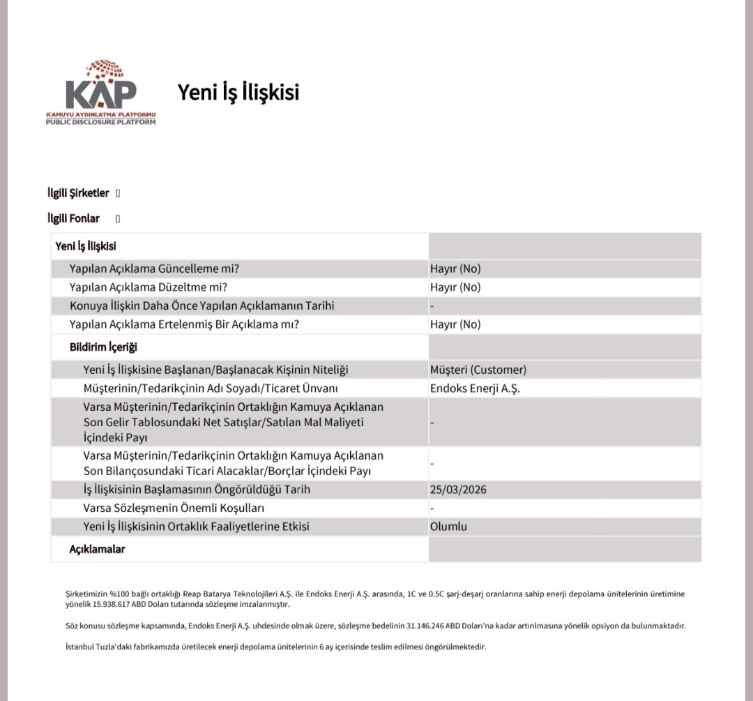 temel__analiz's tweet image. #yeotk son bilançoyu genel olarak piyasa beğenmişti. Ciroda müthiş bir artış favökte özkaynaklarda artış olması çok çok iyi. Ama son bilançoda Reap Batarya ve Varlık Yönetimi yok. Şirketin birden fazla dönüşüm hikayesi var. Hepsinde kâr marjı farklı.  Reap Batarya'nın KKO yüksek