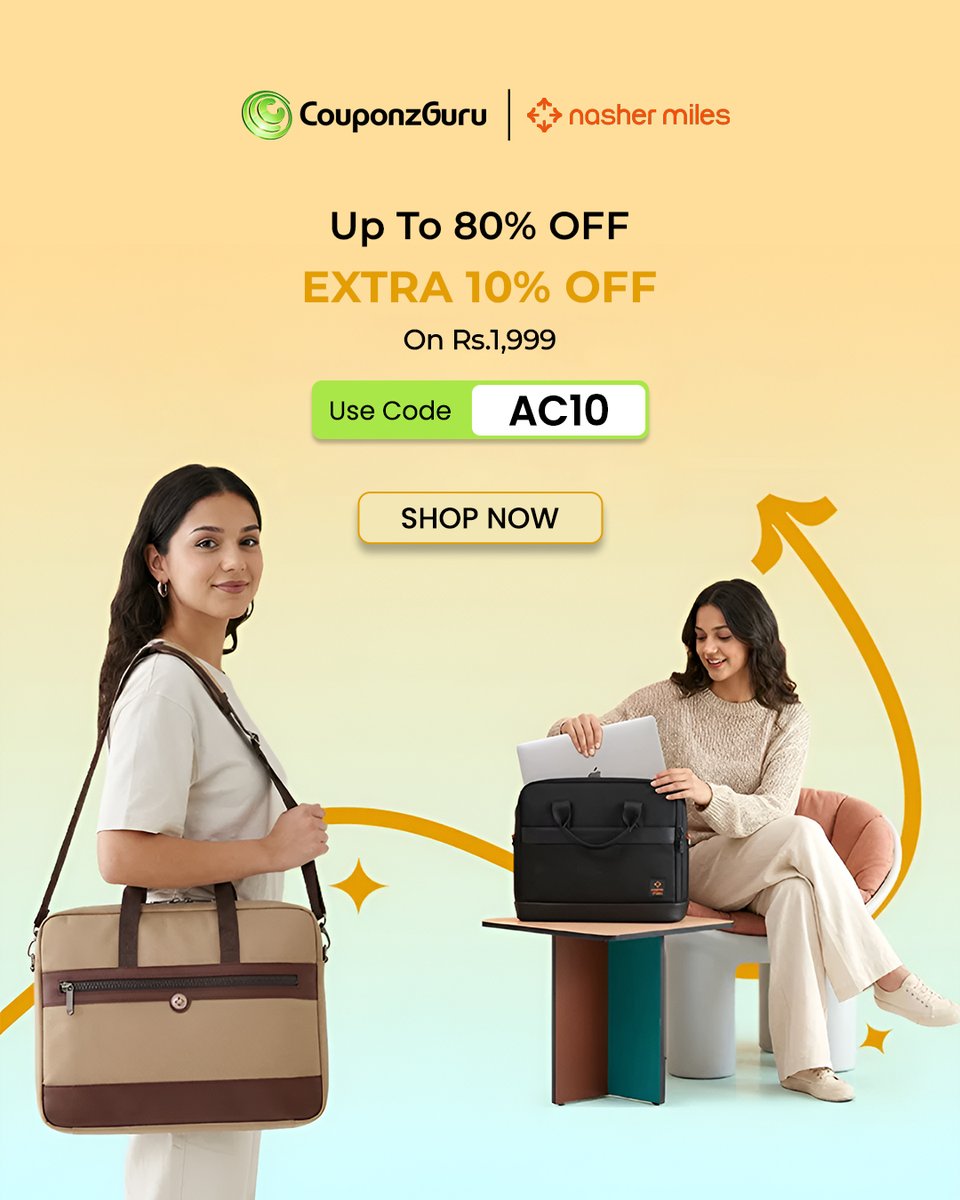 couponzguru's tweet image. Special Offer!
Avail Upto 80% Off On Backpacks, Totebags &amp;amp; More.
Also Get Extra 10% Off On Rs.1,999 &amp;amp; 5% Prepaid Off.

Apply The Coupon - AC10 To Claim The Offer Now.

#bag #luggageset #couponcode #exclusive #CouponzGuru