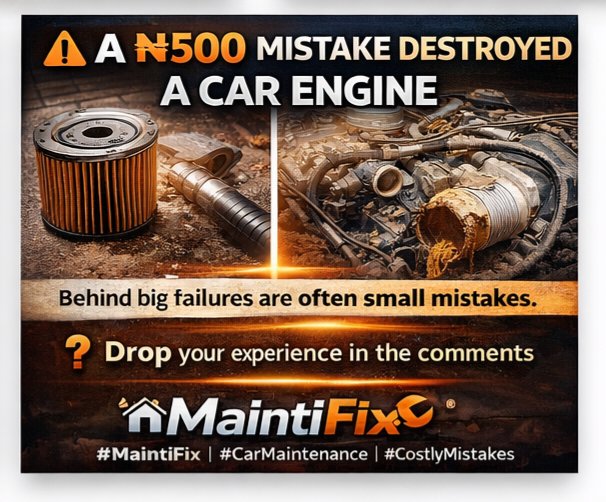 MaintiFix's tweet photo. ⚠️ Everything fails when ignored
Nothing just breaks.
It gets ignored first.
Small issues → Bigger problems → Failure
👉 What you don’t maintain will fail.
What are you ignoring right now?
#MaintiFix https://t.co/JgtgXwxTCK