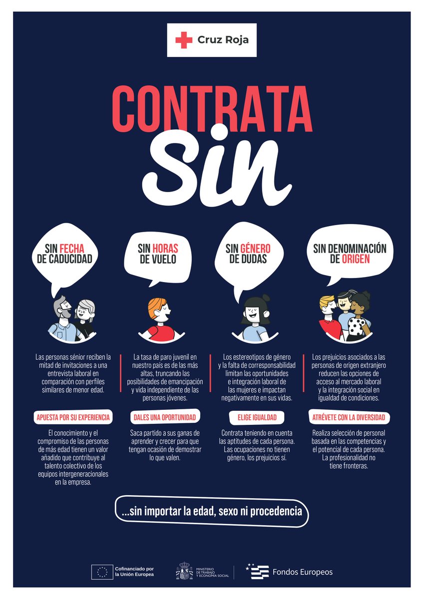 CruzRojaBizkaia's tweet photo. [#ContrataSin]
Promovemos la contratación de las personas con mayores dificultades.
#PlanEmpleoCruzRoja https://t.co/5JoAAo8OJq
