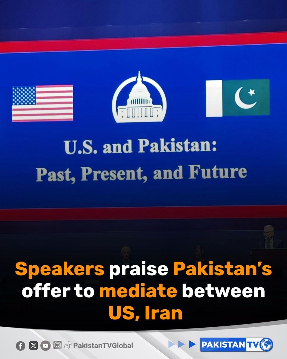 PakTVGlobal's tweet image. Speakers at a Capitol Hill symposium have said Pakistan’s gesture to mediate peace talks between the United States and Iran reflects confidence in Islamabad’s diplomatic role in regional disputes.

#PakistanDiplomacy #USIranTalks #CapitolHill #MiddleEastPeace #Geopolitics