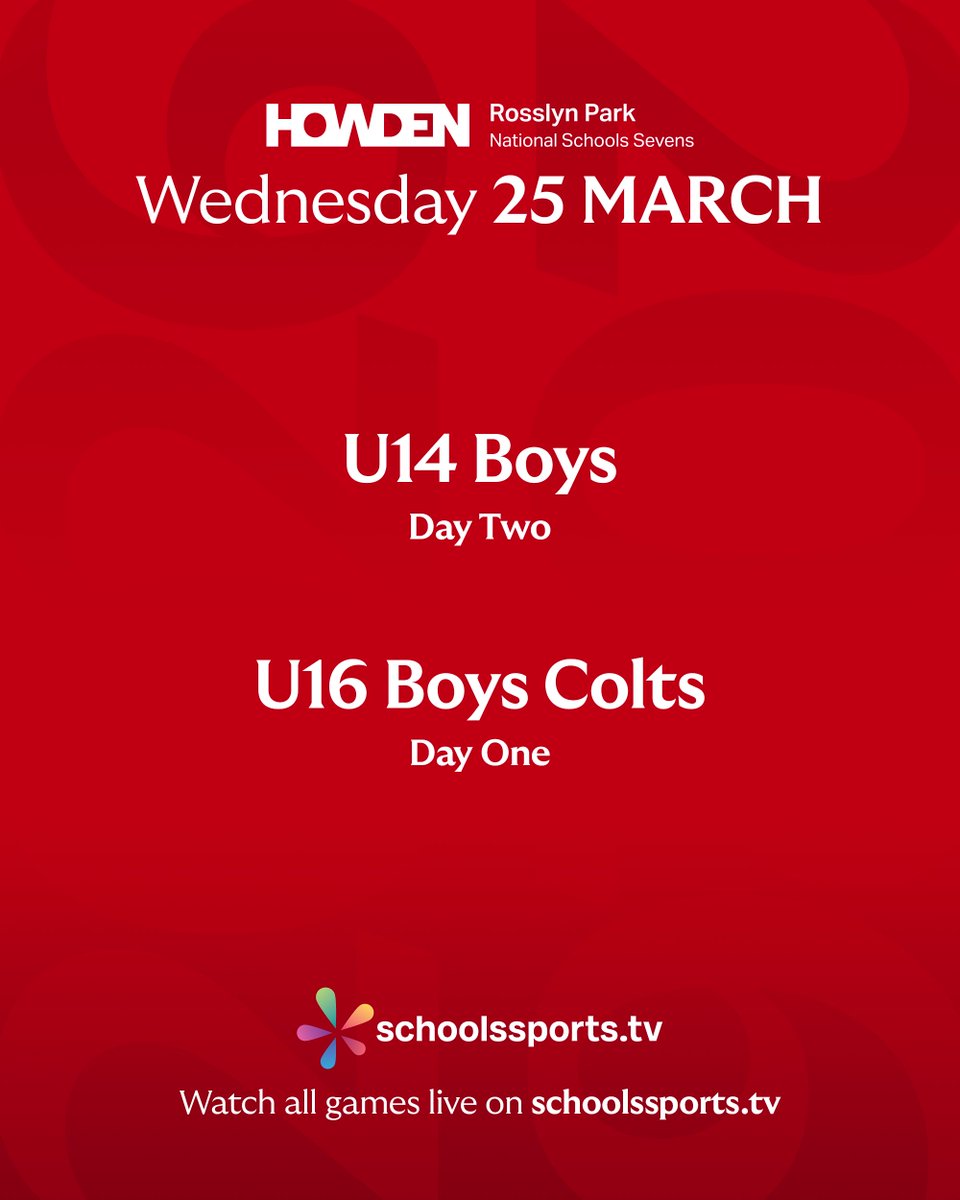 RPNS7s's tweet photo. Day three of the Howden RPNS7s sees the U14 Boys competition wrapped up and the U16 Boys Colts tournament begin.
Watch all the action live on Schools Sports TV ππ https://t.co/T8dsc0t2vn
βοΈ Find the full 2026 draw here π https://t.co/F9mqYANVrJ
#rpns7s https://t.co/yW8zVCTaF2