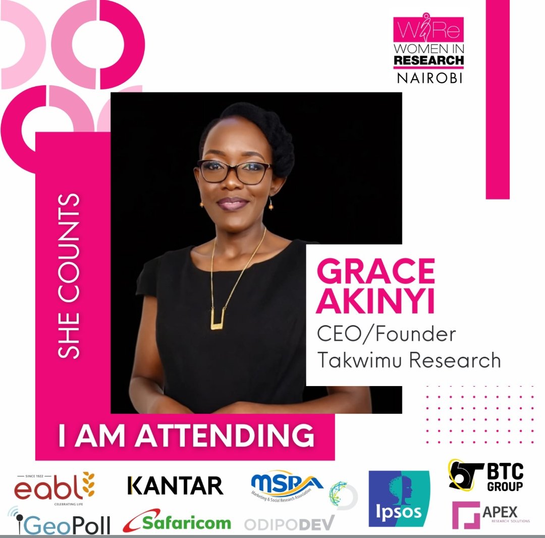 AkinyiOkulo's tweet photo. Excited to be attending @WomenInResearch event in Nairobi this Friday 27th March! Looking forward to conversations on amplifying women's Voices in research. #SheCounts
@EABL_PLC 
@SafaricomPLC 
@btcgroupke https://t.co/NcahWcVTFi