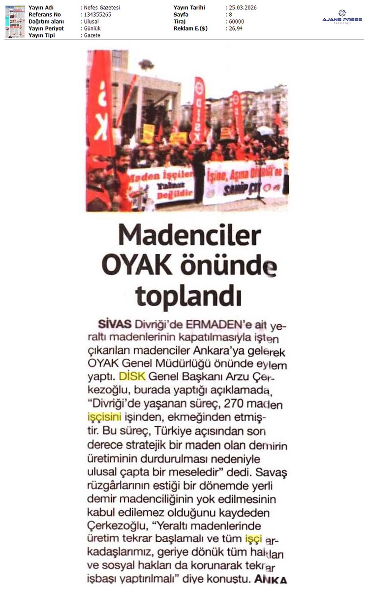 DİSK/DevMadenSen tweet media