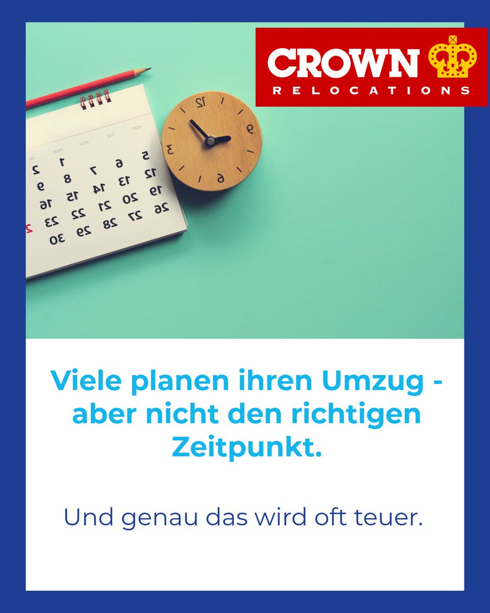 CrownRelo's tweet image. Timing ist alles beim Umzug. ⏳
Der falsche Zeitpunkt kann dich Zeit, Geld und Nerven kosten.

👉 Plane smart.

Crown Relocations unterstützt dich dabei.

#Relocation #Umzug #Auswandern