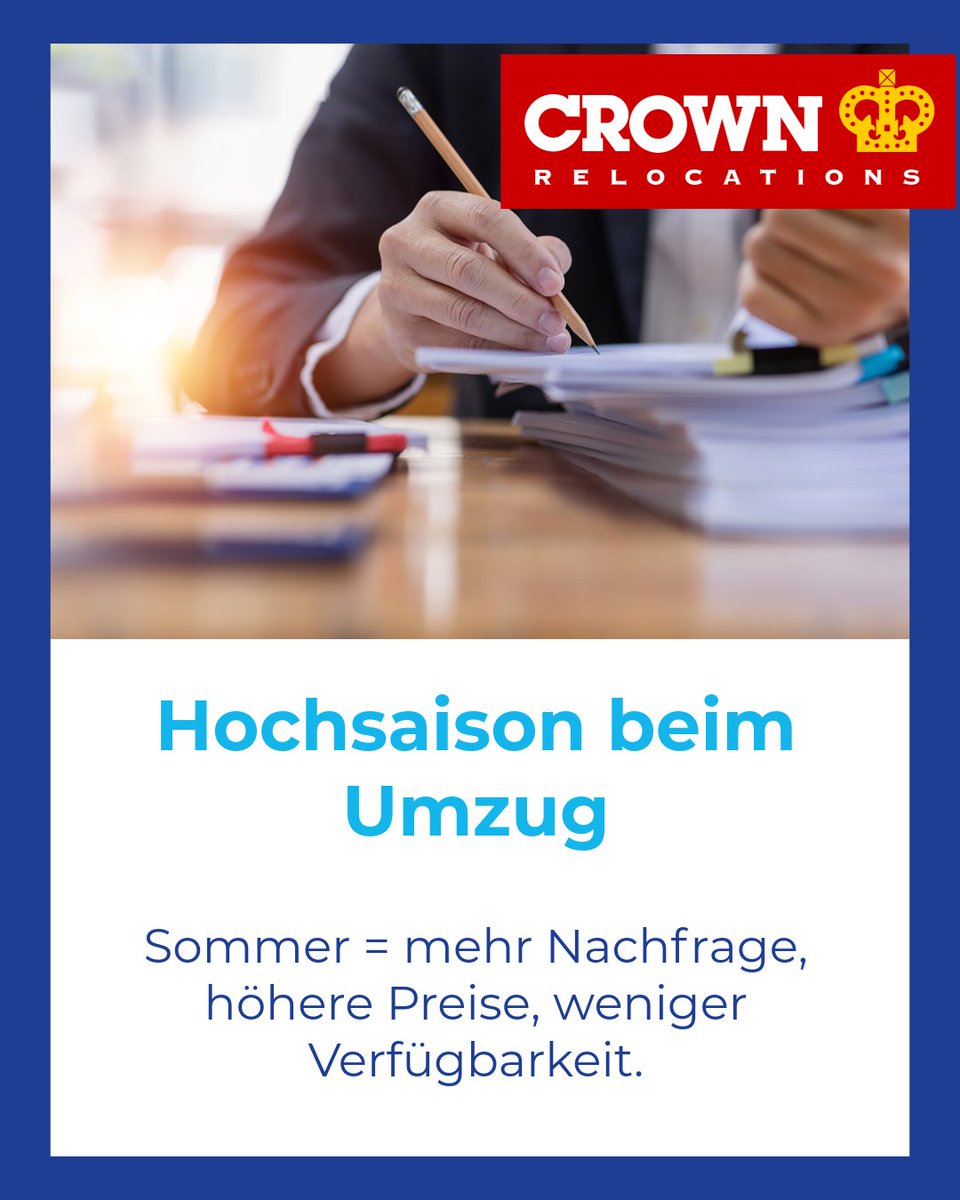 CrownRelo's tweet image. Timing ist alles beim Umzug. ⏳
Der falsche Zeitpunkt kann dich Zeit, Geld und Nerven kosten.

👉 Plane smart.

Crown Relocations unterstützt dich dabei.

#Relocation #Umzug #Auswandern