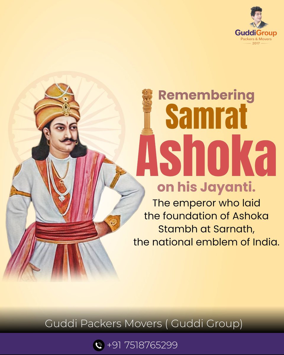 Guddipackers's tweet photo. The legacy of Ashoka the Great reminds us:
"Victory is not in war, but in winning hearts." ❤️
#AshokJayanti #Leadership #Wisdom https://t.co/ZuZBici0UG